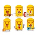 Cartoon character of yellow packets chinese playing some musical instruments