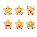 Cartoon character of yellow starfish with smile expression