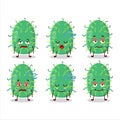 Cartoon character of zygote virus with sleepy expression