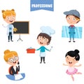 Cartoon Characters Of Different Professions Royalty Free Stock Photo