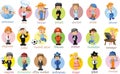 Cartoon characters of different professions, vector