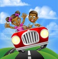 Cartoon Characters Driving Car Royalty Free Stock Photo