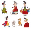 Cartoon characters over white Royalty Free Stock Photo