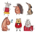 Cartoon characters over white Royalty Free Stock Photo