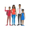 Cartoon Characters People National Family African American. Vector