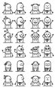 Cartoon Characters Set - Happy and Funny Faces