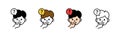 Cartoon characters thinking with question marks in different styles and colors
