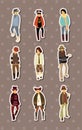 Cartoon charming young man stickers