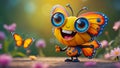 cartoon cheerful butterfly emotion comic fantasy beautiful friendly