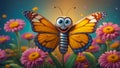 cartoon cheerful butterfly emotion comic fantasy