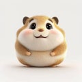 Cartoon cheerful hamster on a white background. AI generative