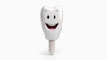 Cartoon cheerful tooth implant on white background Royalty Free Stock Photo