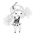 Cartoon cheerleader Royalty Free Stock Photo