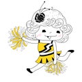 Cartoon cheerleader