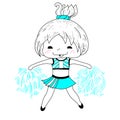 Cartoon cheerleader