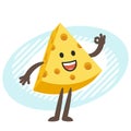 Cartoon Cheese Character showing a okay hand sign