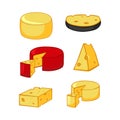 Cartoon cheese set of several varieties
