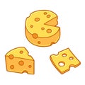 Cartoon cheese set Royalty Free Stock Photo