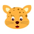 Cartoon cheetah head,animal head vector.Cheetah head sticker. Royalty Free Stock Photo