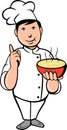 Cartoon Chef cook bowl soup Royalty Free Stock Photo
