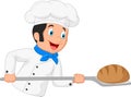Cartoon chef cook bread