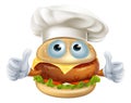 Cartoon chef hamburger character