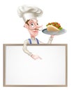 Cartoon Chef Kebab Sign