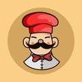 Cartoon Chef logo Mascot n a cooking hat Yummy concept Cooking Royalty Free Stock Photo