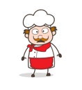 Cartoon Chef Pensive Face Vector Illustration Royalty Free Stock Photo