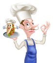 Cartoon Chef Perfect Kebab Mascot