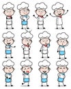 Cartoon Chef Poses - Set of Concepts Vector illustrations