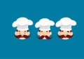 Cartoon Chef welcome logo Flat Vector Illustration DesignCartoon Chef heads Flat Vector Illustration Design