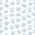 Cartoon Chef White Hats Background Pattern. Vector