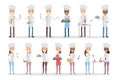 Cartoon chefs set. Royalty Free Stock Photo