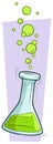 Cartoon chemical flask with green liquid