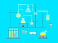 Cartoon Chemical Laboratory. Vector Royalty Free Stock Photo