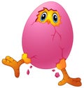 Cartoon chick cracked eggshell Royalty Free Stock Photo