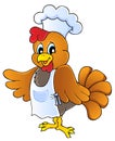 Cartoon chicken chef