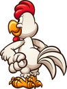 Cartoon chicken looking at something