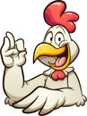 Cartoon chicken making the okay hand sign