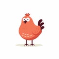 Vividly Bold Flat Cartoon Chicken With Life-like Avian Illustrations