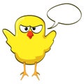 Cartoon chicken yellow angry