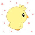 Cartoon chicks. cute simple chicken animal in Vector illustration