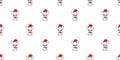 Cartoon chihuahua dog with santa claus christmas hat seamless pattern background