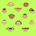 Cartoon child face icon