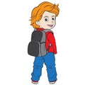 Cartoon child Going to School