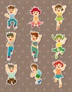 Cartoon child jump stickers