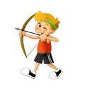 Cartoon child training - illustration for the children