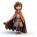 3d Render Cartoon Penny In Brown Cloak With Volumetric Lighting