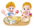 Cartoon Children Baking